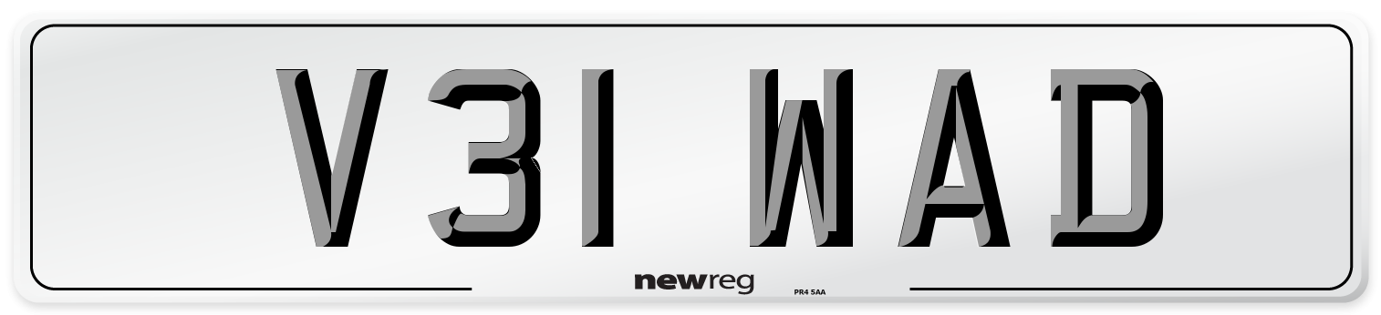 V31 WAD Number Plate from New Reg